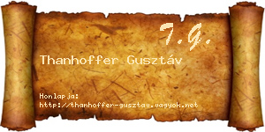 Thanhoffer Gusztáv névjegykártya